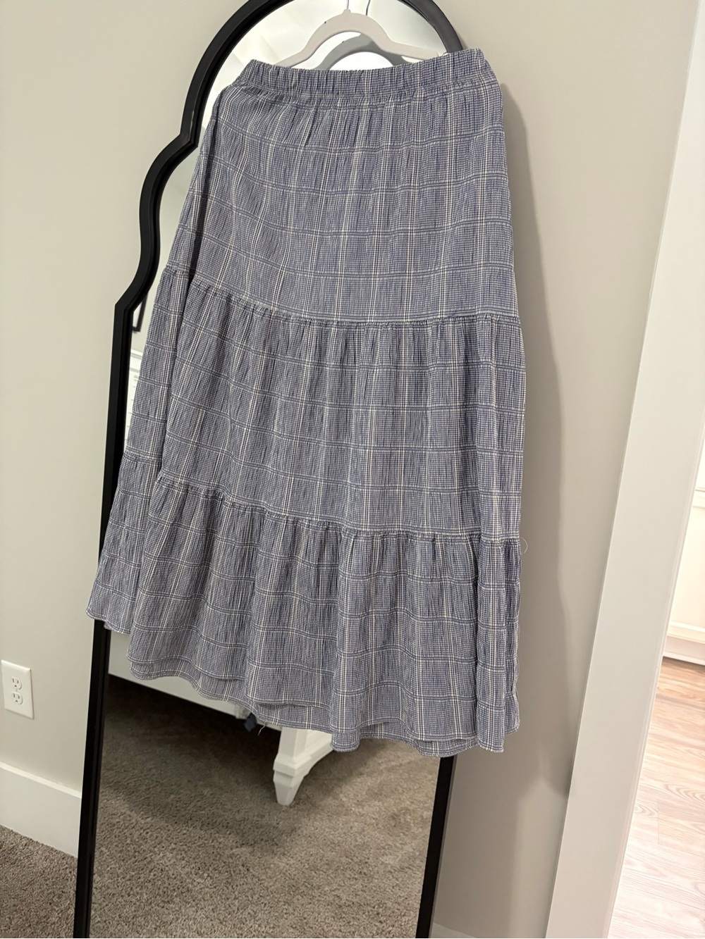 Max Studio Blue Tiered Maxi Skirt